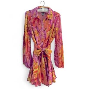 NWT FARM Rio Pink Ombré Bananas Mini Dress